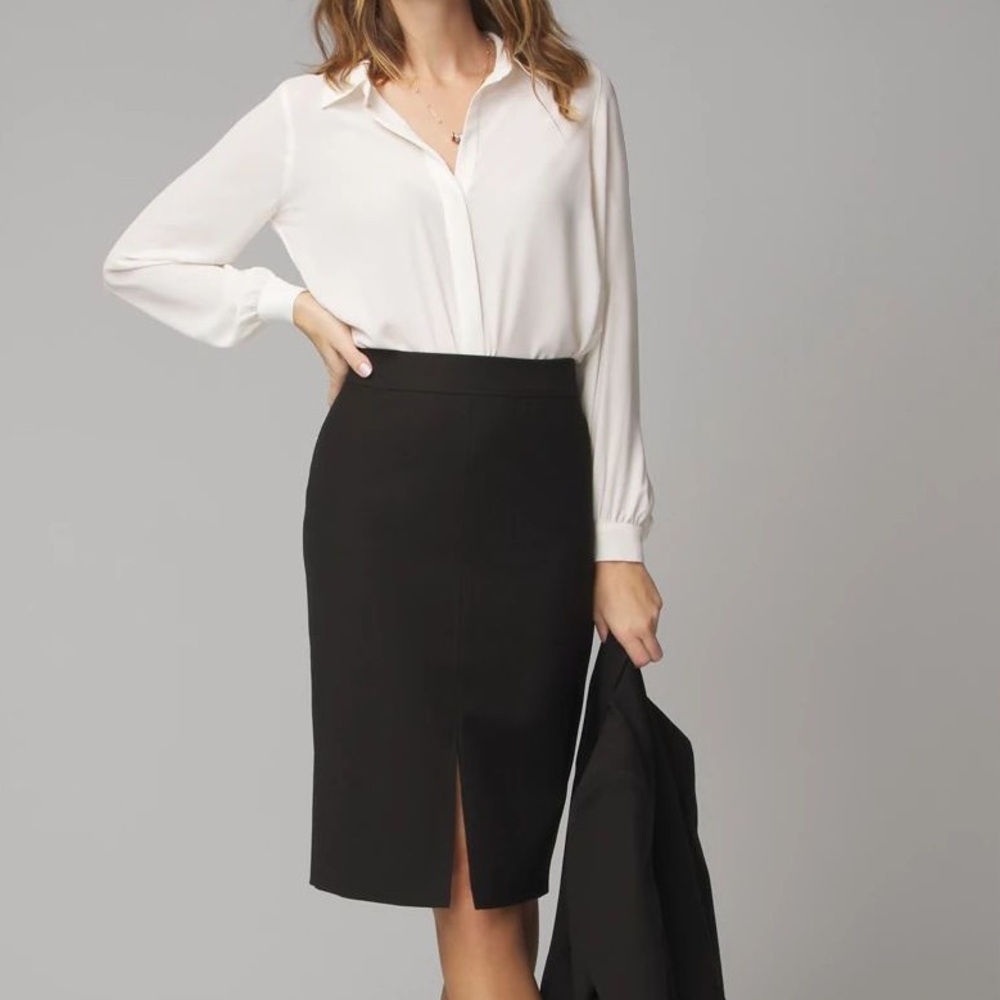 White House Black Market OFFICE BODYCON PENCIL SKIRT Front Split Size 6.